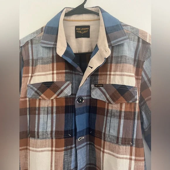 PME Legend mens check pattern button down shirt - Picture 4 of 6